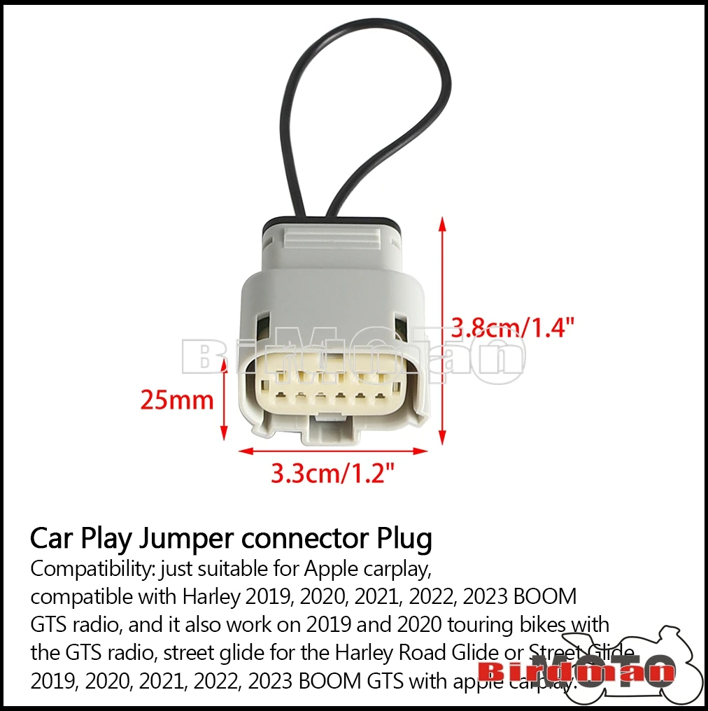 Apple Car Play Jumper Plug For 19-2023 BOOM GTS Radio Harley Road Glide Street Glide BOOM GTS With Apple Carplay Carplay Jumper