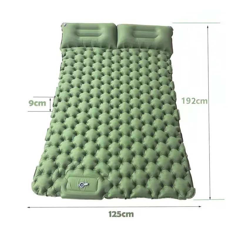 TPU Camping Inflatable Sleeping Pad Foot Pump Travel Mattress with Camping Pillow