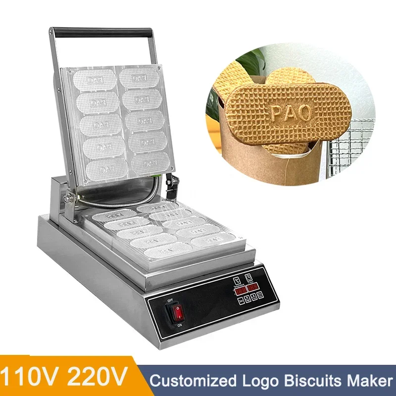 For 10Pcs Electric Commercial Or Household Biscuits Maker 110V/220V 1500W Adjustable Thermostat Cookie Maker Machine