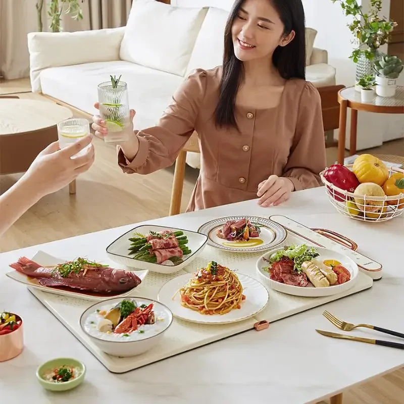 Podgrzewacz do potraw elektryczny DAEWOO 695x420x26mm 360W 220V składany talerz do podgrzewania żywności wielofunkcyjny podgrzewacz mata na stół żywności