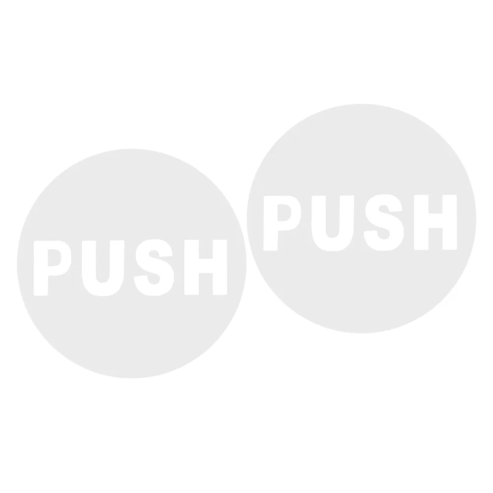 

2Pcs Round Glass Door Stickers Push Pull Sign for Commercial Spaces Home Warehouse Bold Clear Lettering Adhesive