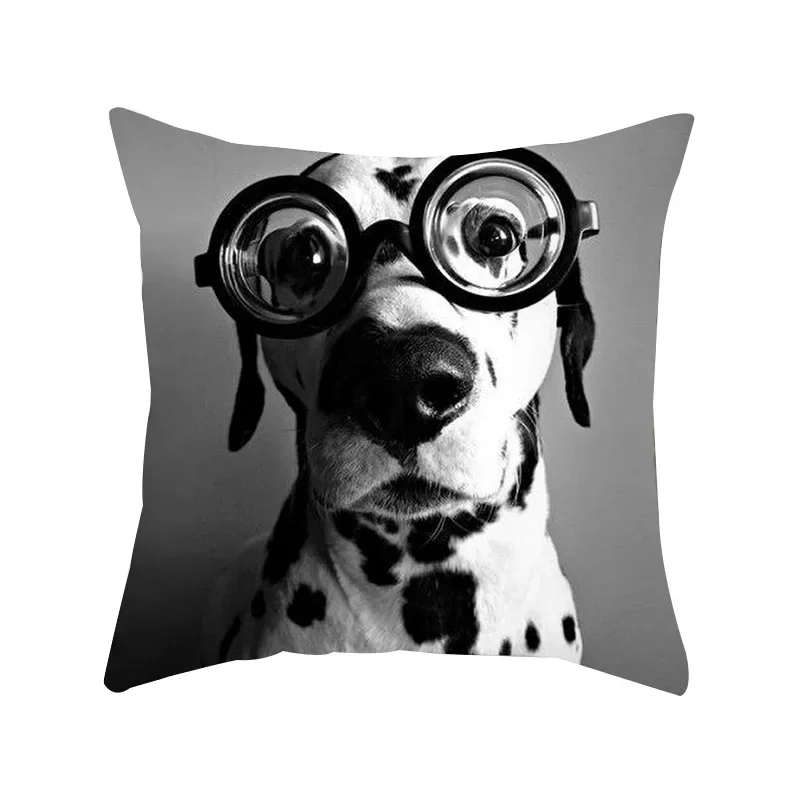 Funda de almohada con retrato geométrico en blanco y negro, funda de cojín para decoración del hogar, sofá, oficina, coche