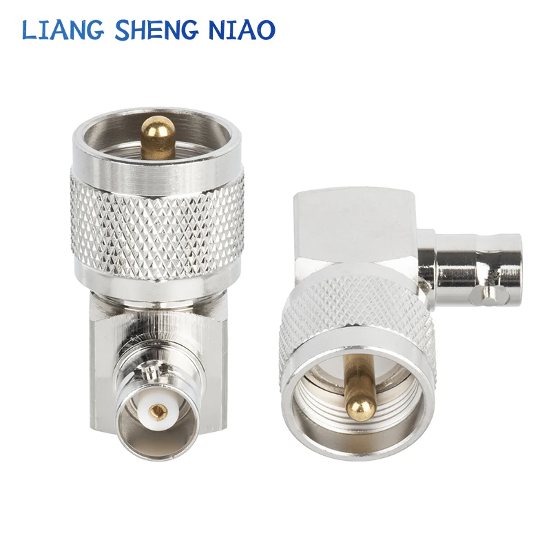 1pcs UHF SO239 PL259 TO BNC Connector UHF Male Jack To BNC bending Female Plug RF Coax Connector Straight Adapter 90 degree