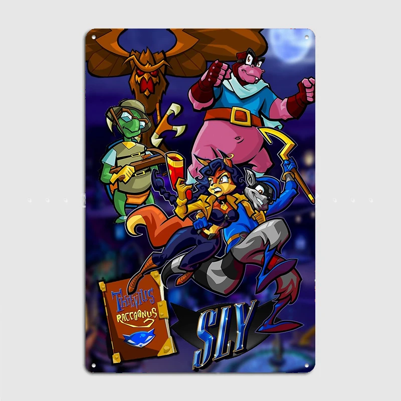 Sly Cooper and the Thievius Raccoonus Poster Metal Sign Bedroom Indoor Home Decor Bar Custom Posters Wall Room Decorations