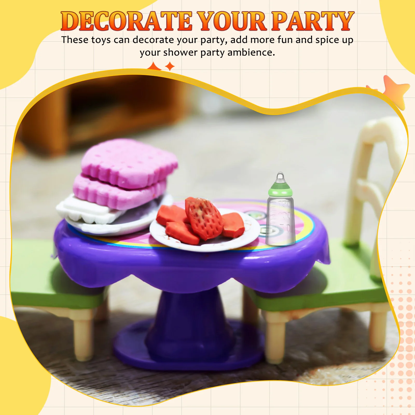 30 قطعة من زجاجات الحفلات المفضلة لتزيين طاولة البلاستيك الراتنج الرائع لتعزيز أجواء الدش #4