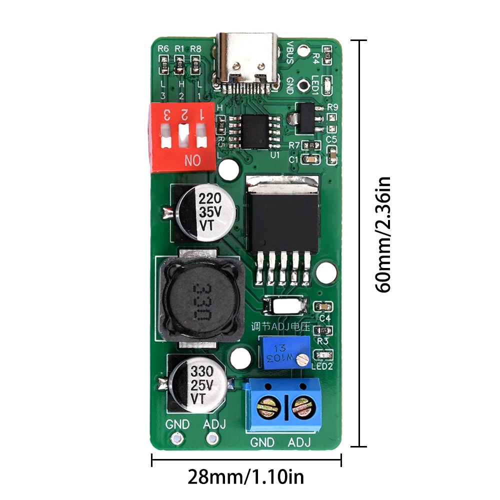 DC1.8V~18V PD Deceiver Adjustable Power Module Fast Charging Trigger Support PD3.0/2.0 Type-C Interface