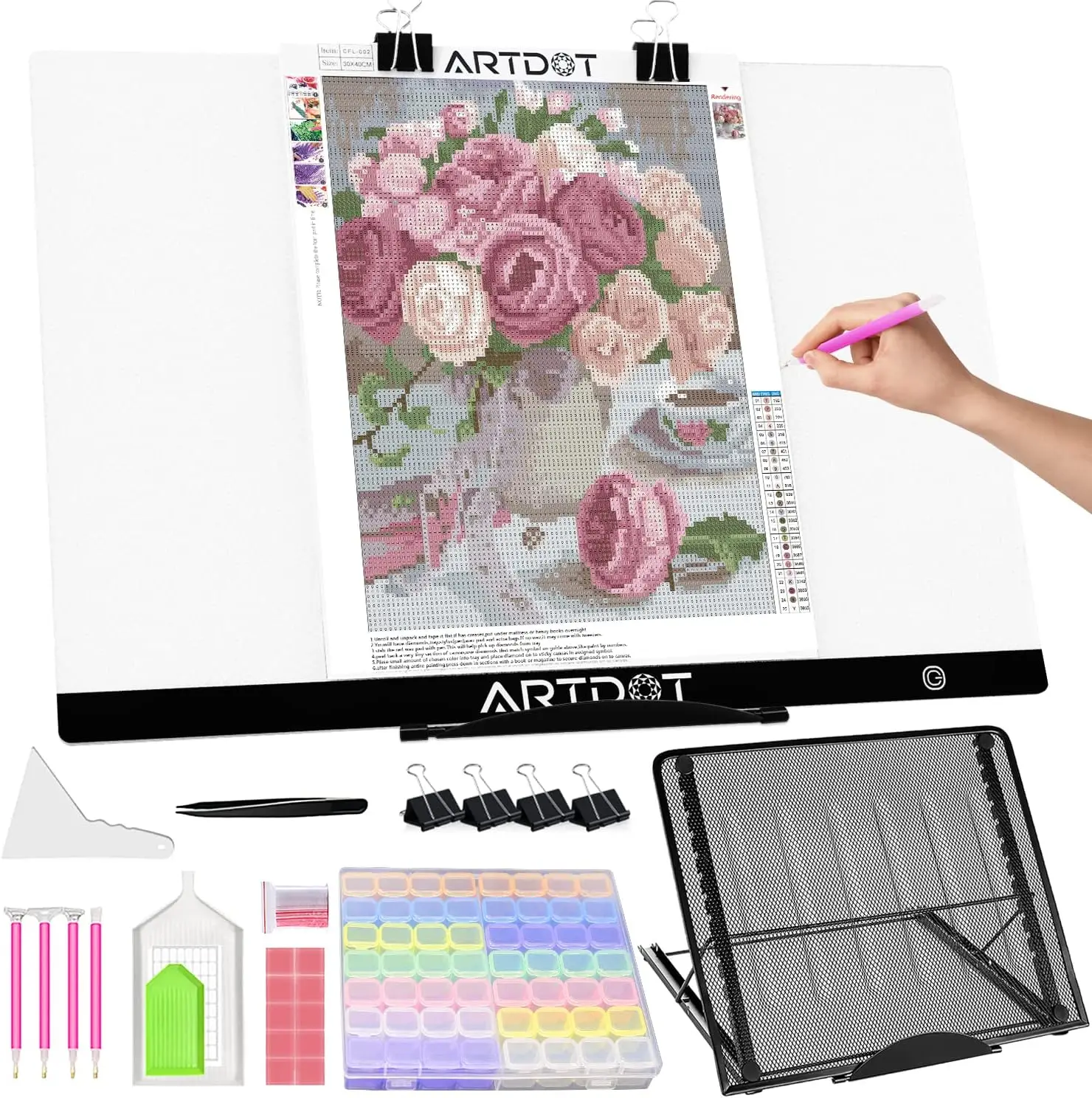 

A2 LED Light Pad for Diamond Painting, USB Powered with Adjustable Brightness and Stand