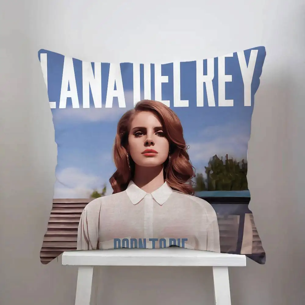 L-Lana Del R-Ray Pillow Case Album Case Sofa Decorative Home Double-sided Printing Short Plush Cute Cushion Cover