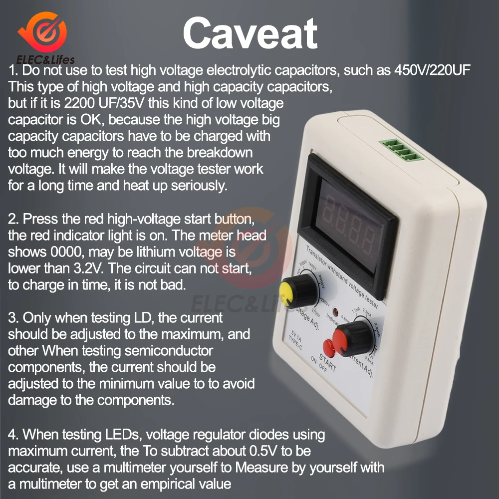 IGBT Voltage Capability Transistor Tester Diode MOS Triode LED Voltage Capability Test Tool Withstand Voltage Tester 120-2700V