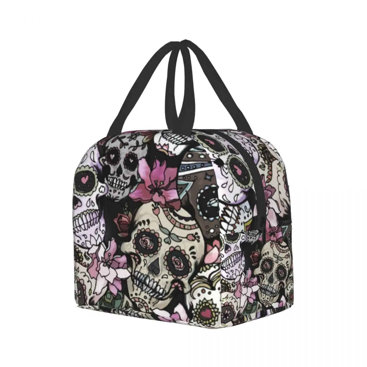 Insulated Lunch Bag Thermal Woman Skull Tote Bags Cooler Picnic Food Lunch Box Bag For Kids Women Girls Men Children