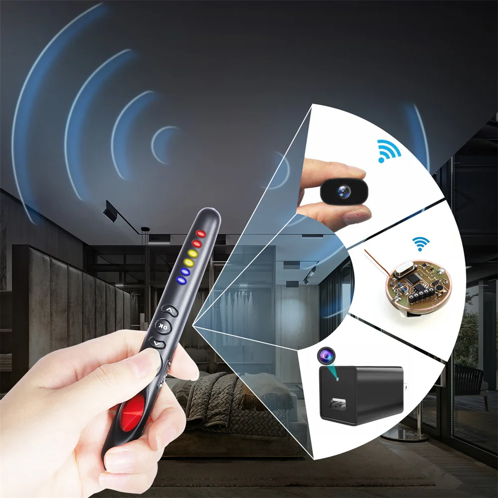 

Spy-Camera Detectors Wireless RF Signal Device Scanner Wifi GSM Audio Detector Finder GPS Tracker Infrared Detect One-key Alarm