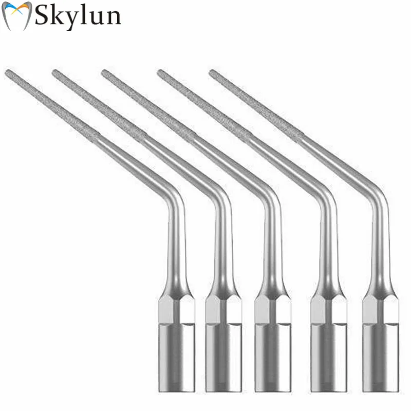 10 pçs dental ultra sônico scaler dicas e3d novo diamante dental revestido endodontic endo ponta compatível pica-pau/ems e3d