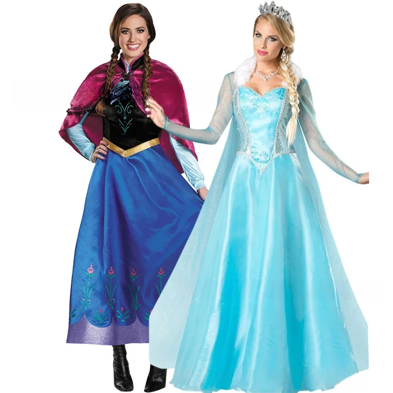 

Костюм на Хэллоуин для взрослых, бал для косплея, юбка принцессы Доктора Эльзы и Анны, одежда для пар, ледяной снег, волшебная тема, женская традиционная...