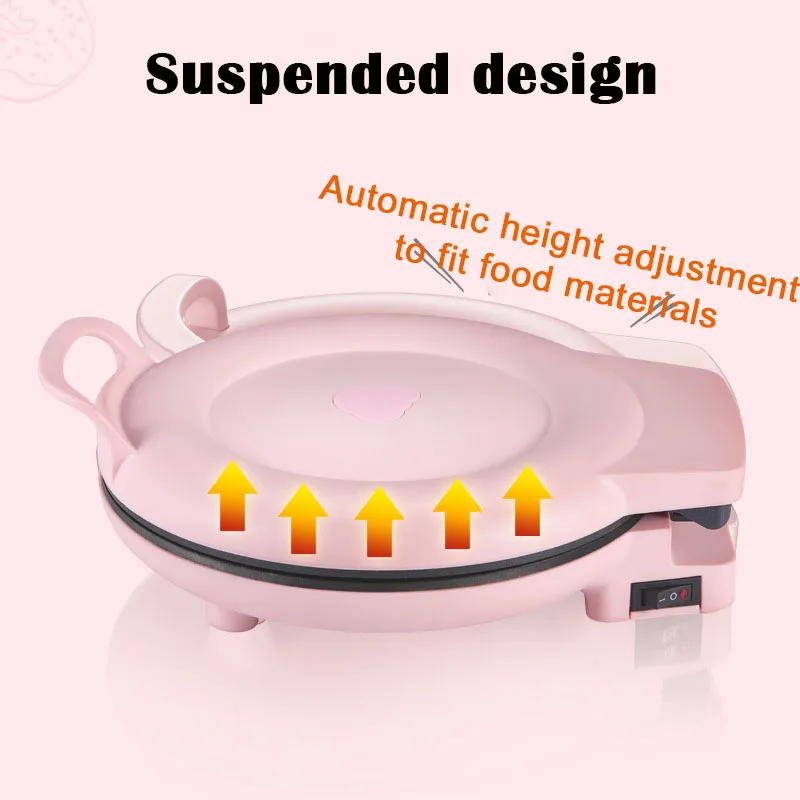 New 2024 Bear Pink Household small double-sided heating pancake pan pancake pan electric pancake stall