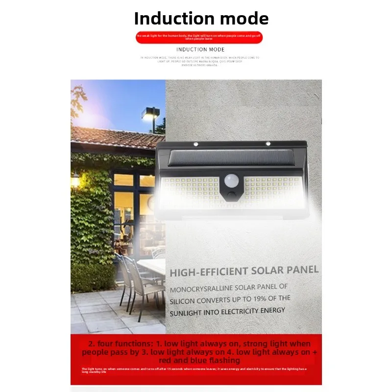 New LED Solar Wall Light Outdoor Garden Motion Sensor Waterproof Lamp