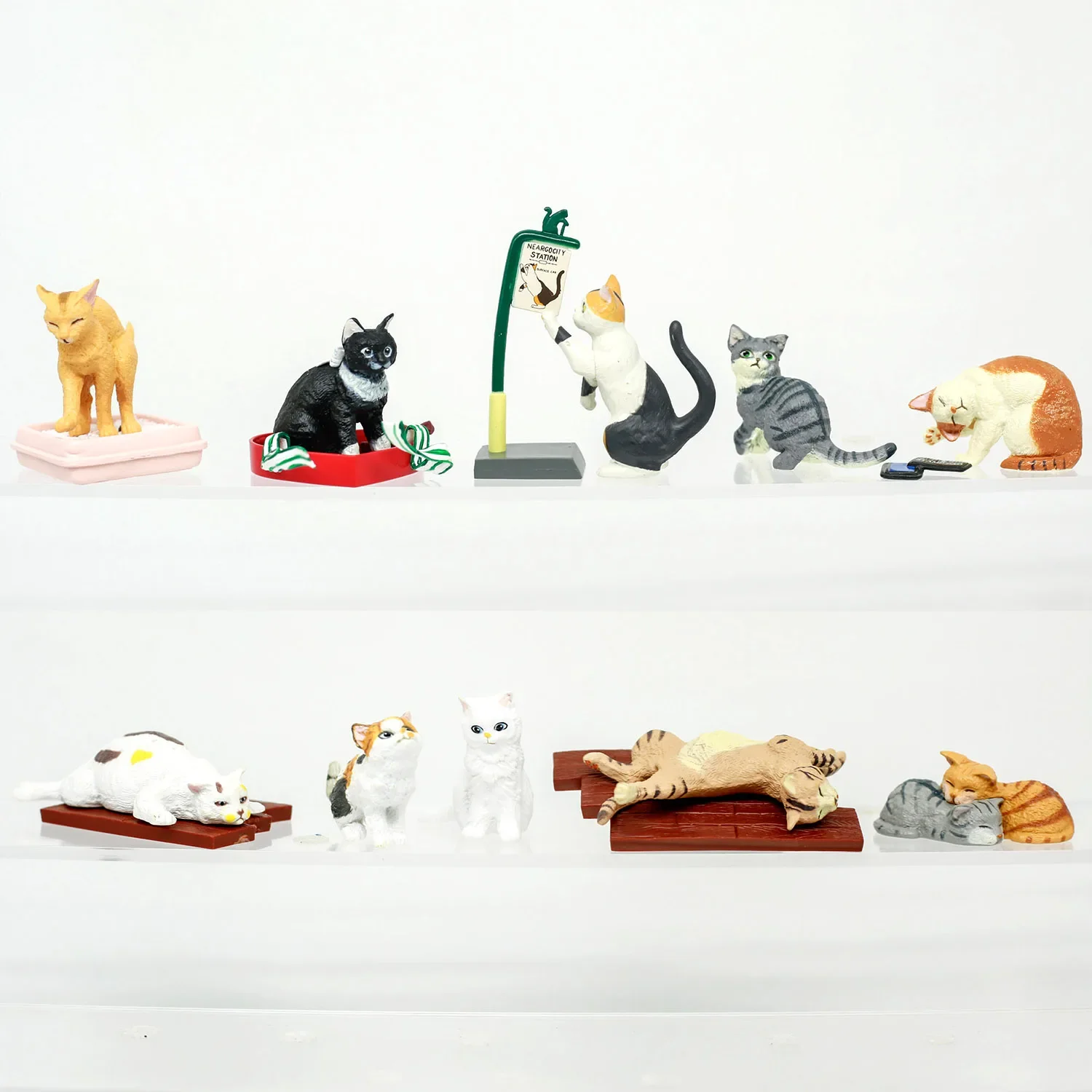 Kawaii Bandai Neargo Collection 4 - Śliczna Figurka Kota Niespodzianka Blind Box Prezent Zabawka Model Figurka Anime Kolekcjonerskie Ozdoby