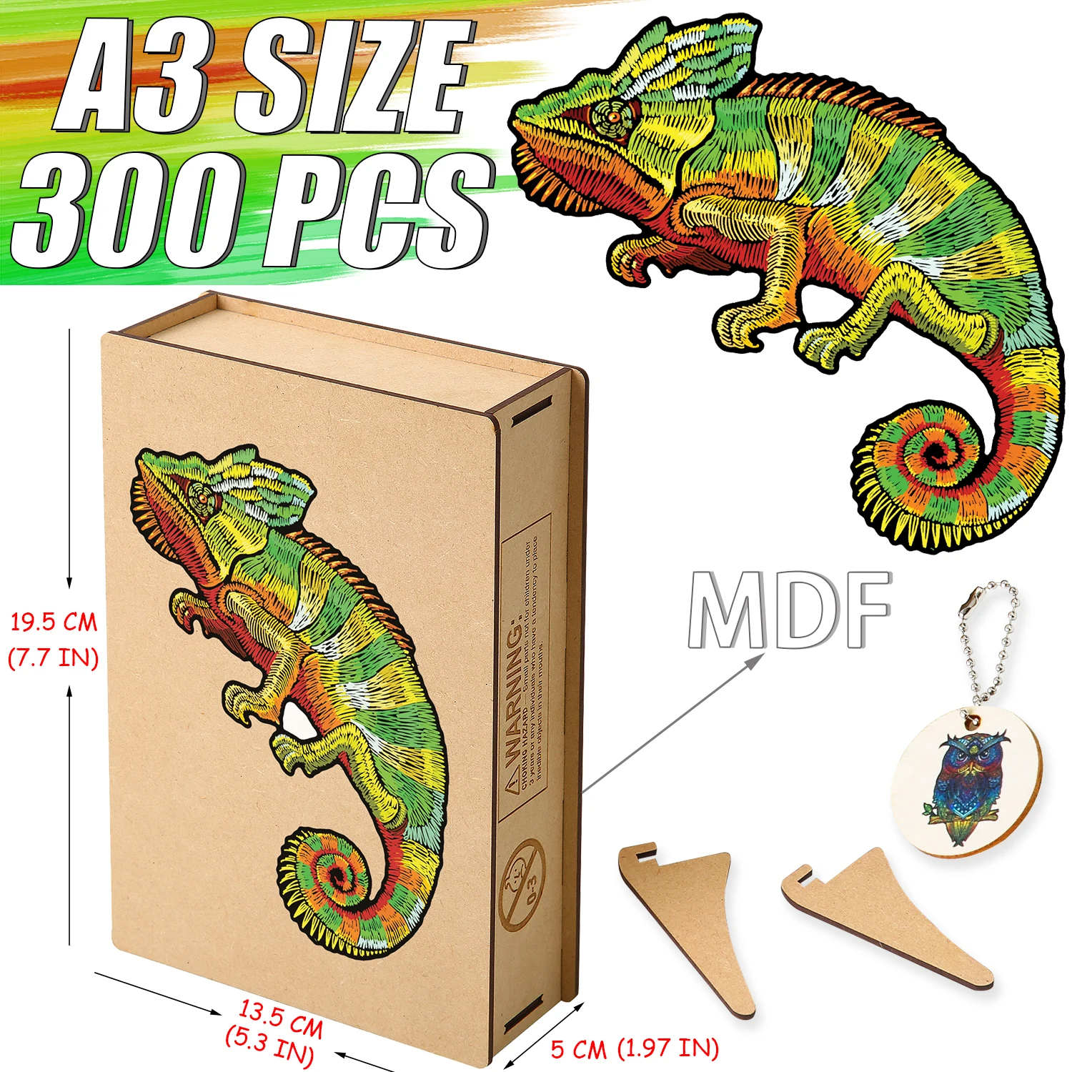 

Wooden Animal Jigsaw Puzzles For Adults Kids Montessori Educational Toys Of Good Quality Chameleon Irregular Shape DIY Crafts