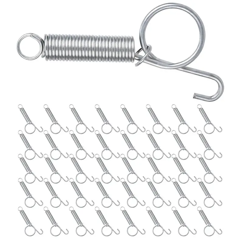 JHD Multi-Functional Metal Finger Spring Latch Hooks(50 Pack) For Dog Crate For Cage Door Lock Cat Door Latch For Fixing