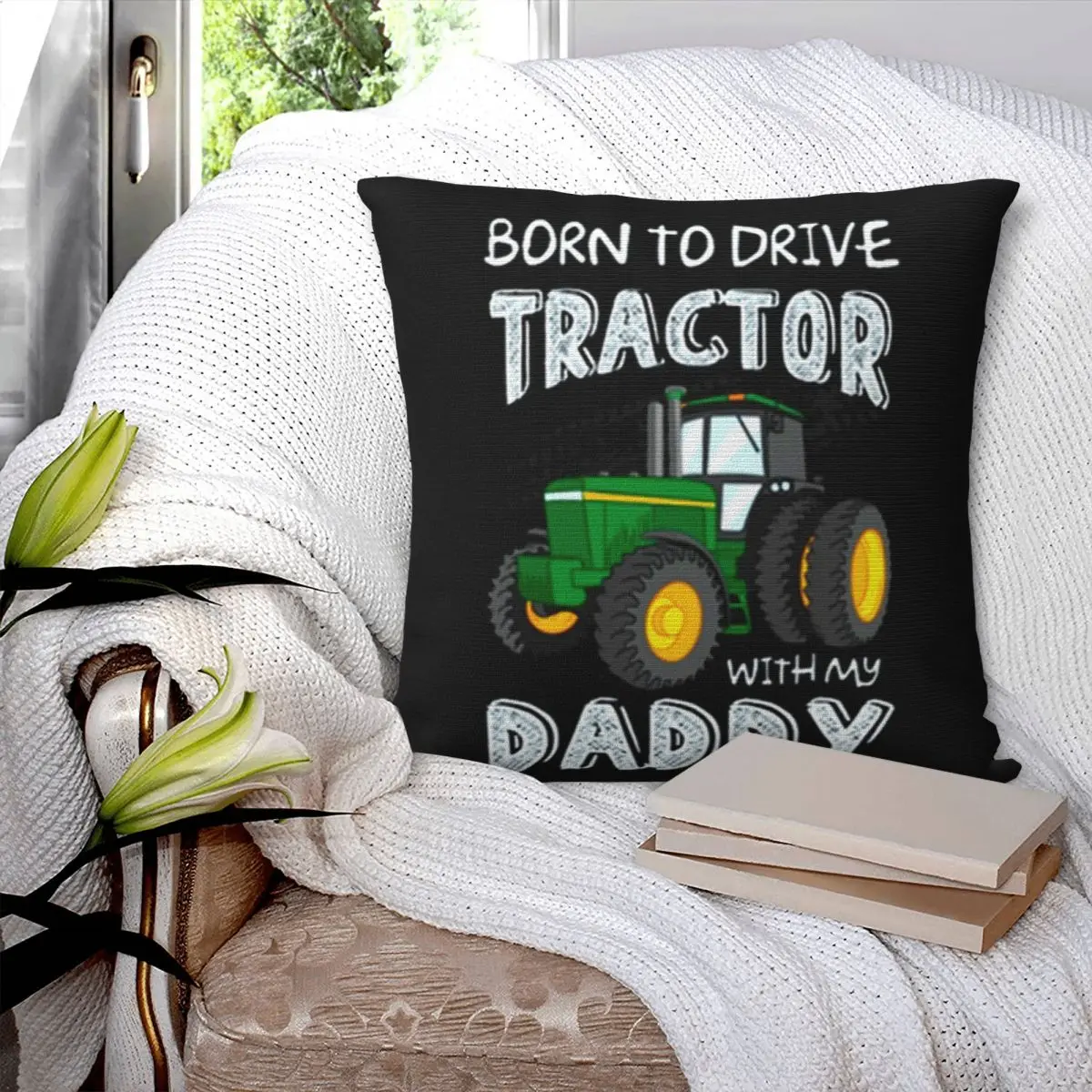 Born to be with Dad Pillowcase Cushion Zipper Pillowcase Cushion Cover Decorative Pillowcase Customizable