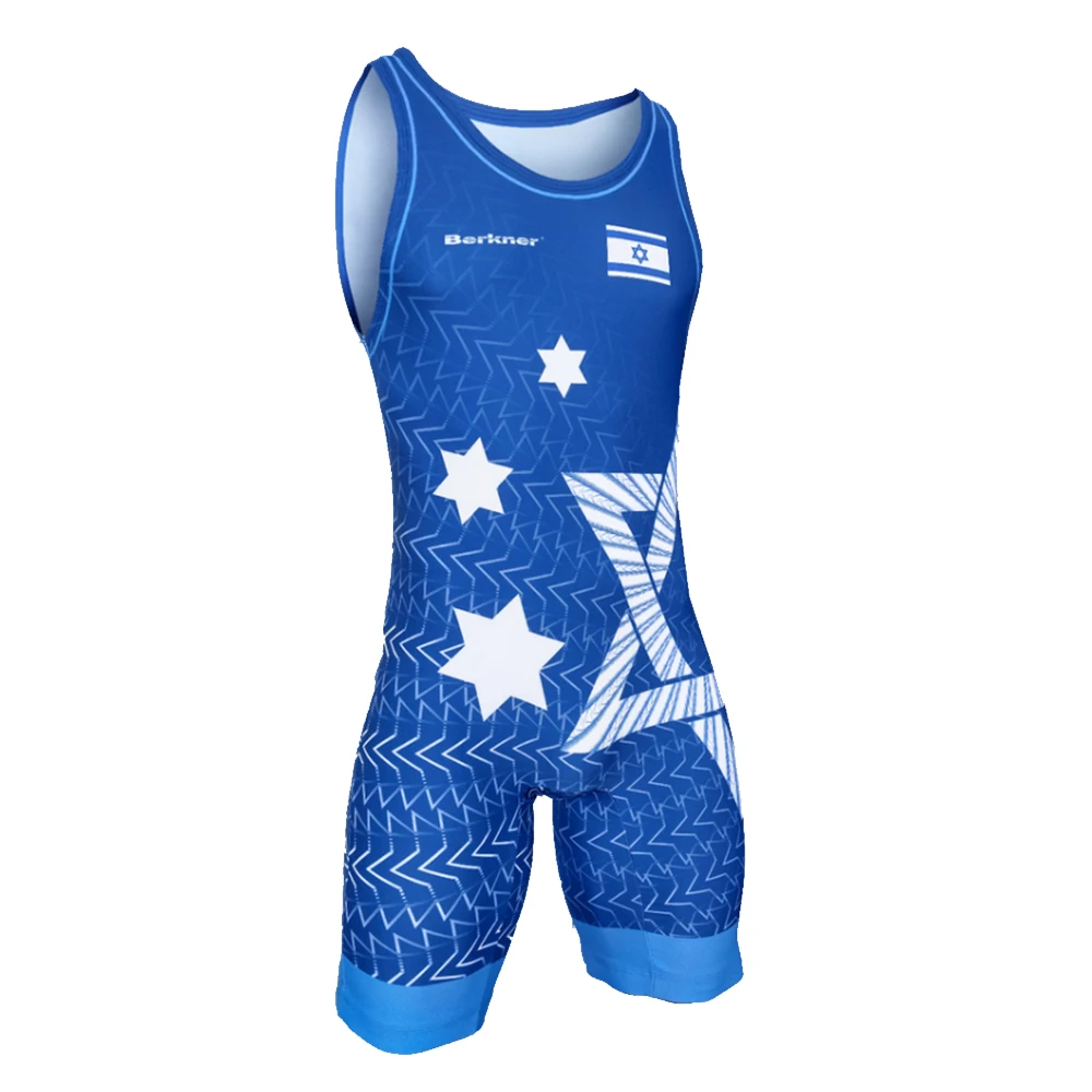 Men\'s ISRAEL Wrestling Singlet Ringertrikot UWW Representative