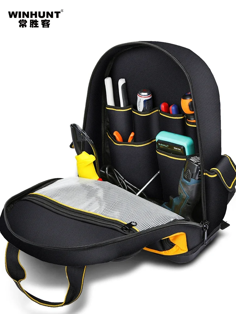 Multifunctional maintenance backpack electrician canvas wear-resistant thickened installation site tools backpack men