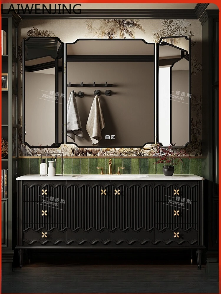 

MJY French oak bathroom cabinet combination washbasin floor cabinet