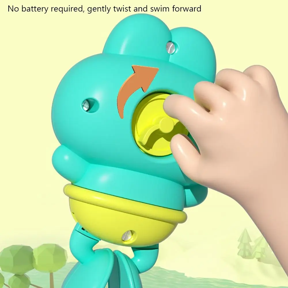 BPA-Free Plastic Swimming Frog Bath Toys Cartoon Montessori Wind Up Toys Water Fun Baby Shower Toy Bathtub