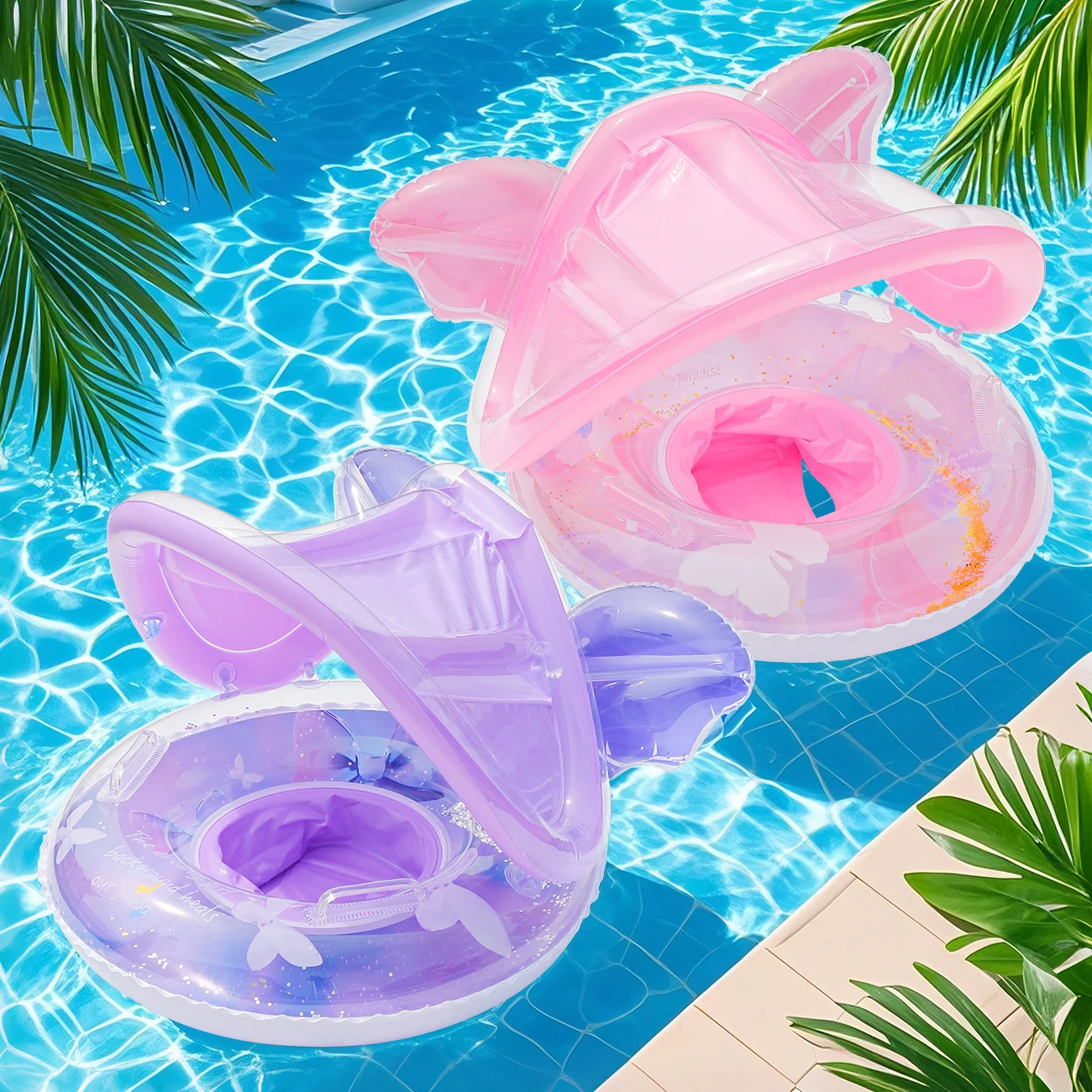 1 Stück Überdachter Schwimmring, Aufblasbarer Schwimmreifen, Schwimmzubehör, Für Sommer-Wassersport, Schwimmring, Pool-Schwimmausrüstung