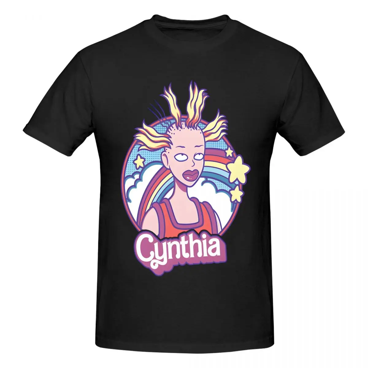 Funny Cynthia Doll T-Shirts for Men Crewneck Cotton T Shirts Rugrat Short Sleeve Tee Shirt 4XL 5XL Clothing