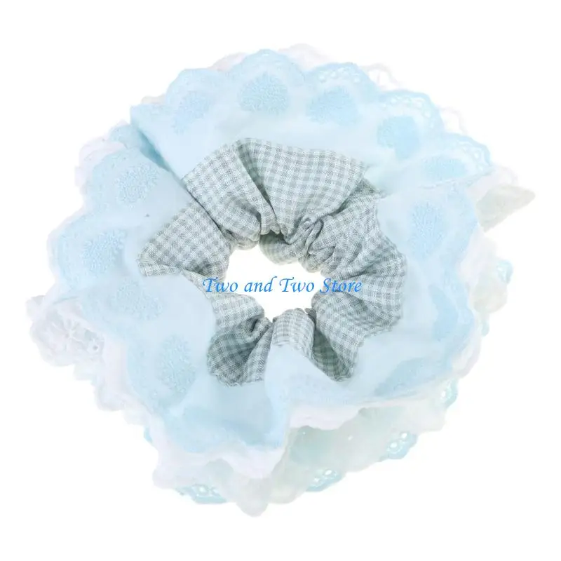 

HX6F Ruffled Scrunchies Green Lacework Multi Layer Hair Tie Hair Rope Scrunchies Costume Laciness Hair Tie Scrunchies Hair Ti