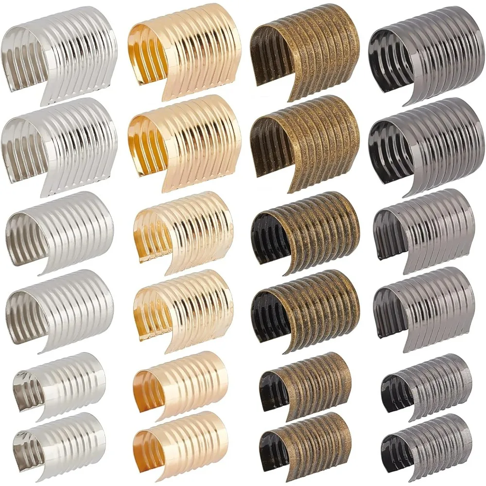 

200 шт., зажим для кожаной веревки, 3 размера, цилиндрические открывающиеся щипцы, 4 цвета, кожаная застежка для шнура, металлический складной набор для изготовления