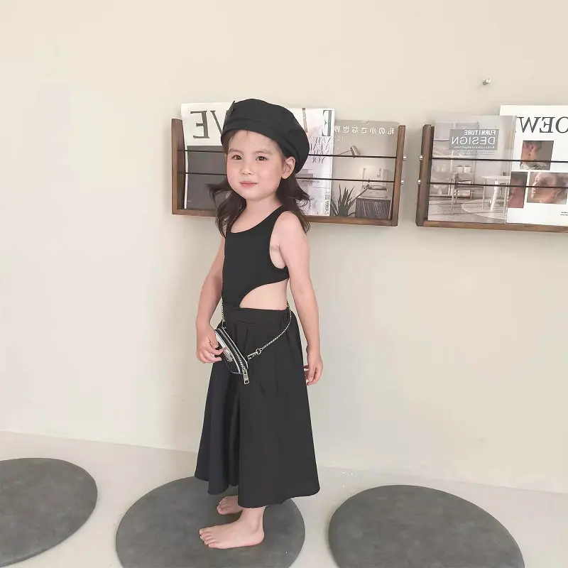 Girls Dress 2026 Spring Summer New Korean Edition Fake Two Piece Personalized Fashion Dress Temperament Daily Wear
