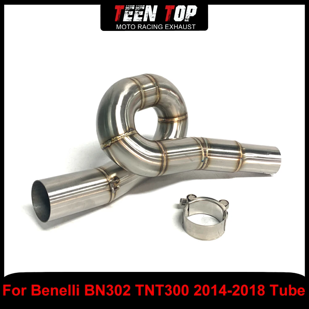 

51 мм выхлопное колено мотоцикла из нержавеющей стали для Benelli BN302 TNT300, выхлопная труба среднего звена BN302 2014-2018