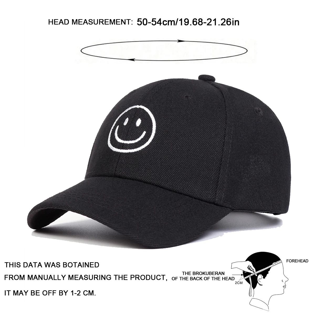 Children Smiling Embroidery Baseball Caps Spring Summer Outdoor Adjustable Casual Hats Boy Girl Travel Sunscreen Hat