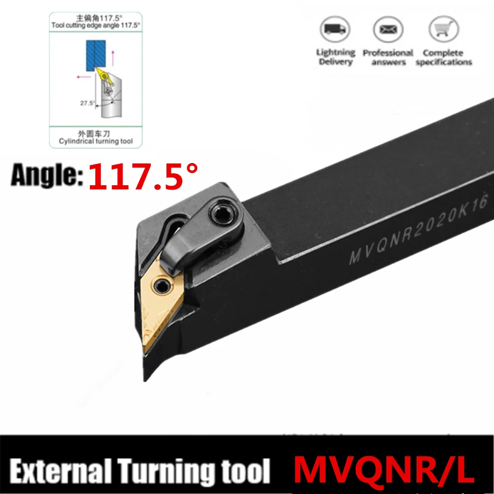 1pc MVQNR2020K16 MVQNR2525M16 MVQNR3232P16 External Turning Tool Holder VNMG16 Carbide Inserts MVQNR/L Lathe Cutting Tools Set