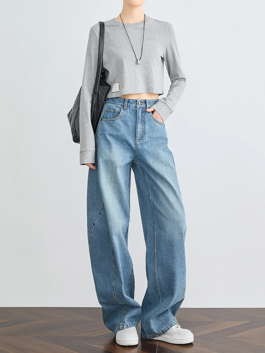 

Blue Scythe Wide Leg Jeans Women's High Waist Loose Fit Spring Autumn TUMPUS Regenerated Denim Curved Knife Pants