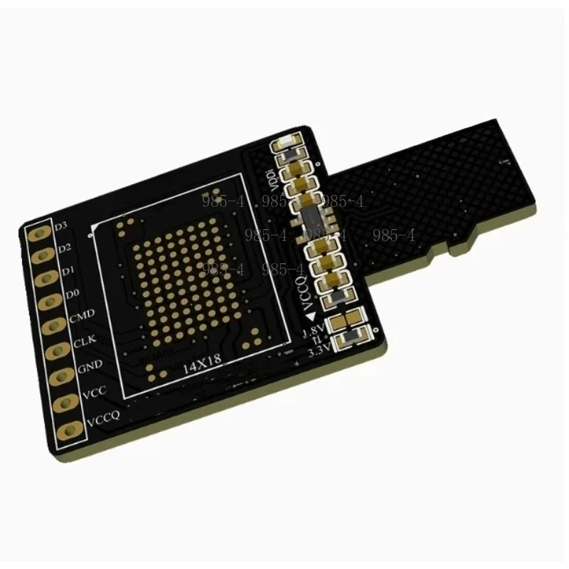 EMMC Adapter Board 1.8V Supply, No-disassembly Flying Wire Font Library Read Write Simple Board