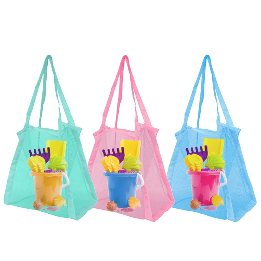 Mesh Tote Bag Breathable Shopping Bag Beach  Bag Foldable For Bathroom Travel Children