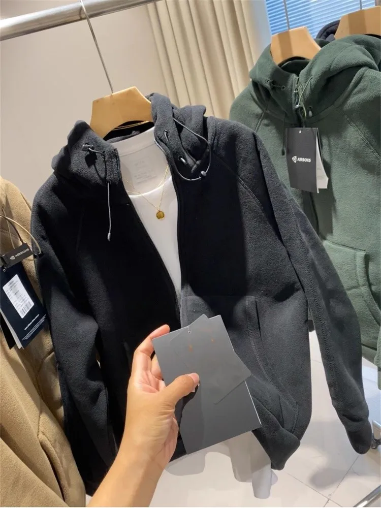 

Флисовая толстовка со шляпой, женские топы 2000-х годов Y2K, осенние утепленные европейско-американские готические красивые многоцветные забавные блоки