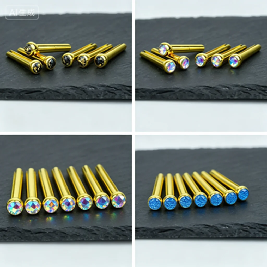 Guyker Acoustic Guitar Bridge Pins Brass Pins With Colorful Chips or shells High Craftsmanship 6PCS