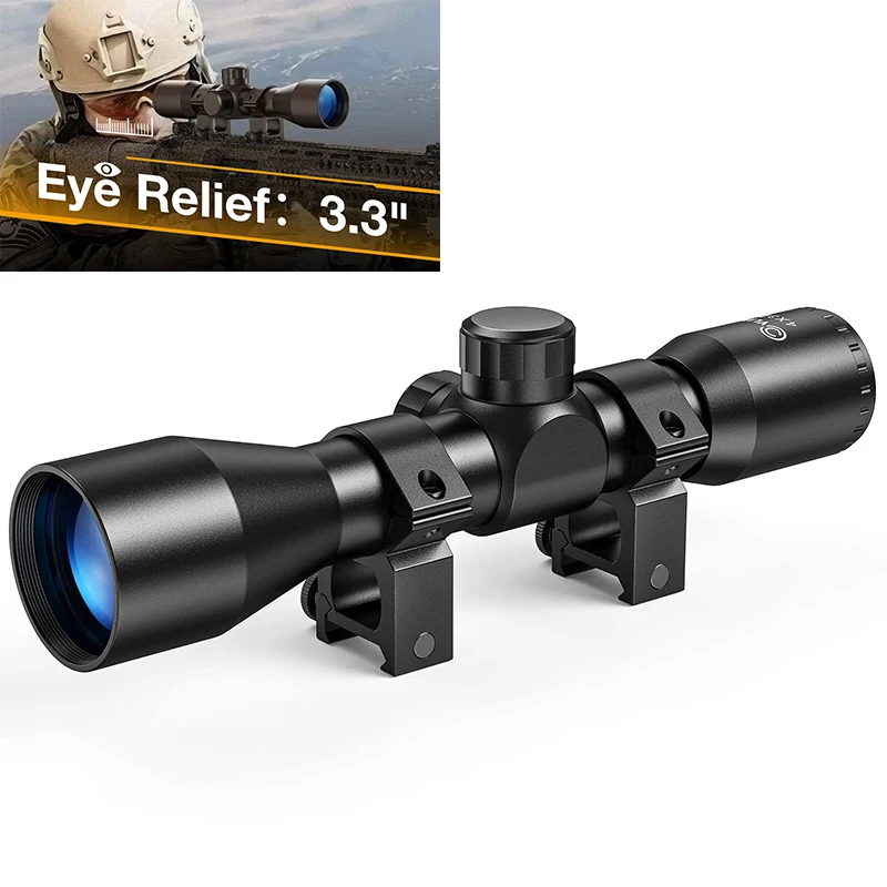 

CVLIFE Compact Scope 4x32 Optics Crosshair Reticle Aluminum Sighting for Picatinny 20mm Rail Mount for Hunting