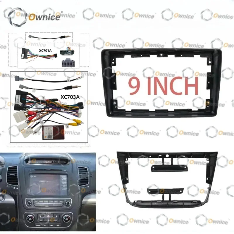 Ownice 9 Car Frame Fascia Adapter for Kia Sorento 2 II XM 2012 - 2021 Android Radio Dash Fitting Panel Kit Cable Canbus Complete