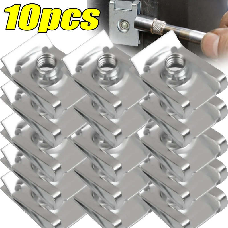 5/10pcs Car U-Clamp Metal Screw Clamping Tool Stainless Steel U-Clamp Plate Leaf Spring Nut M6/M5/M4/M8 Suitable for Auto Plates