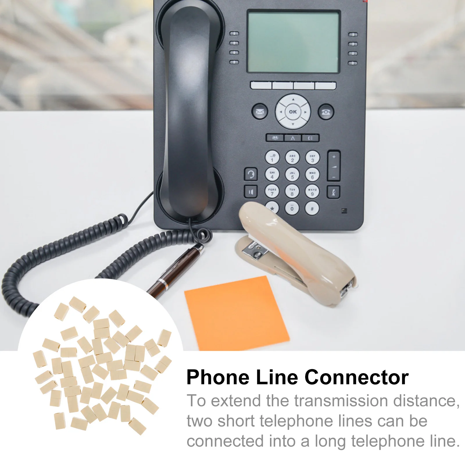 

50Pcs Rj11 Connectors Telephone Line Coupler Straight Extension Cord Adapter Phone Cable Inline Coupler Female to Female