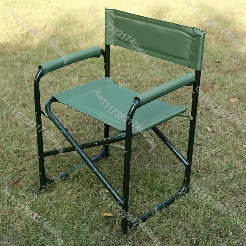 Thickened Portable Folding Camping Chair Outdoor Director Stool with Backrest Oxford Cloth Fishing Seat for Training