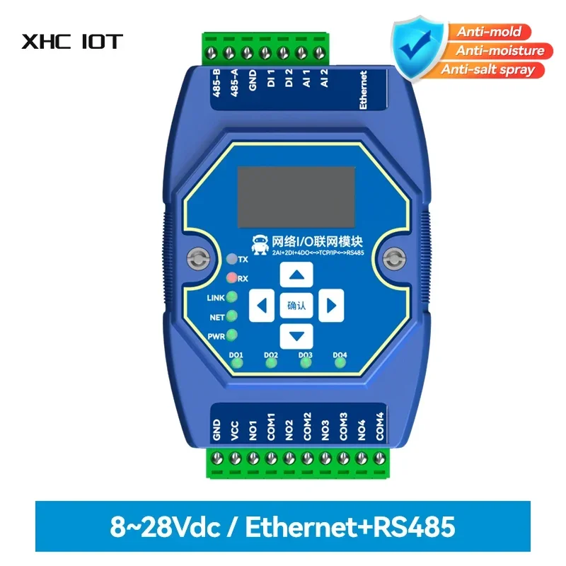 

ModBus Ethernet I/O Network Acquisition Control Module XHCIOT ME31-AAAX2240 RS485 Rail Installation 2DI+2AI+4DO Industrial Grade