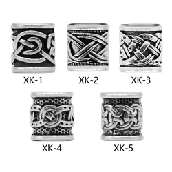 10Pcs/Pack Viking Runes Beard Beads Alloy Antique Norse Dreadlock Beads for Beard Hair DIY Bracelet Necklace Beading