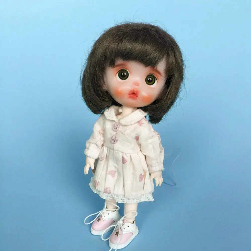 Neue handgemachte Blumen bedruckte Kleider Mode DIY Puppen Prinzessin Kleid Kleidung Zubehör für 1/11 OB11 Puppen/für 1/12 BJD