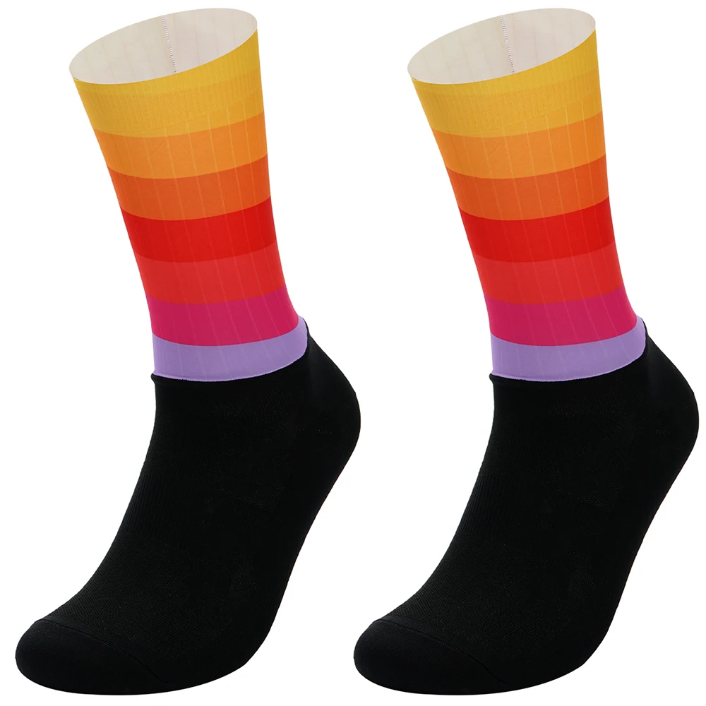 Cycling 21 Funny Colors Socks New Material Anti Slip Men Women Bicycle Socks Non-slip Sports Running Camping Socks