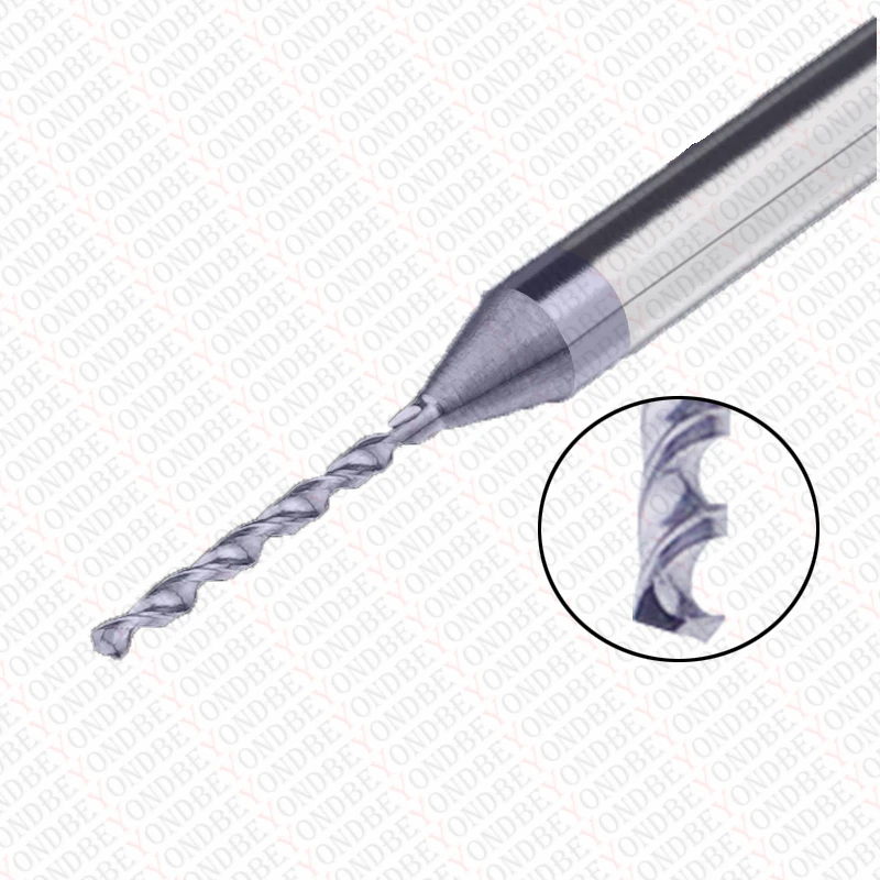 BEYOND Punta elicoidale 0.15-3mm punta fissa in acciaio al tungsteno con codolo fisso di piccolo diametro perforazione Super dura rivestita in lega ad alta velocità 1mm 0.5mm